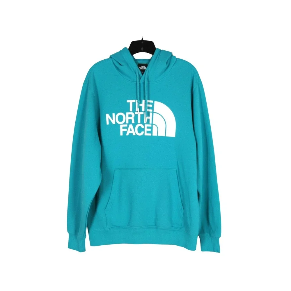 THE NORTH FACE Blue WHITE HALF DOME Fleece Backing HOODIE SWEATSHIRT Men's Sz XL